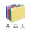 Quill Brand® Heavy-Duty File Folders, Assorted Tabs, 1/3-Cut, Letter Size, Assorted Colors, 50/Box (75000AD) -Office Supplies Discount 049B453D 5420 4F2B 94224A5EDB65F660 s7