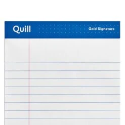 Quill Brand® Gold Signature Premium Series Legal Pad, 5" X 8", Legal Ruled, White, 50 Sheets/Pad, 12 Pads/Pack (742316) -Office Supplies Discount 07ECBB75 B4AC 479D 85C1631CA3772AF5 s7
