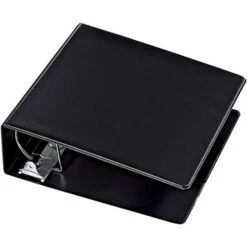 Quill Brand® Standard 4" 3 Ring Non View Binder With D-Rings, Black (758551) -Office Supplies Discount 103178 s7