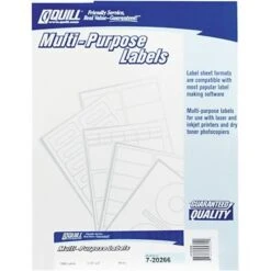 Quill® Multipurpose Print Labels; White, 3-1/3x4", 1500 Labels