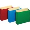 Quill Brand® Reinforced File Pocket, 3 1/2" Expansion, Letter Size, Assorted, 4/Pack (7FC1524E4ASST)