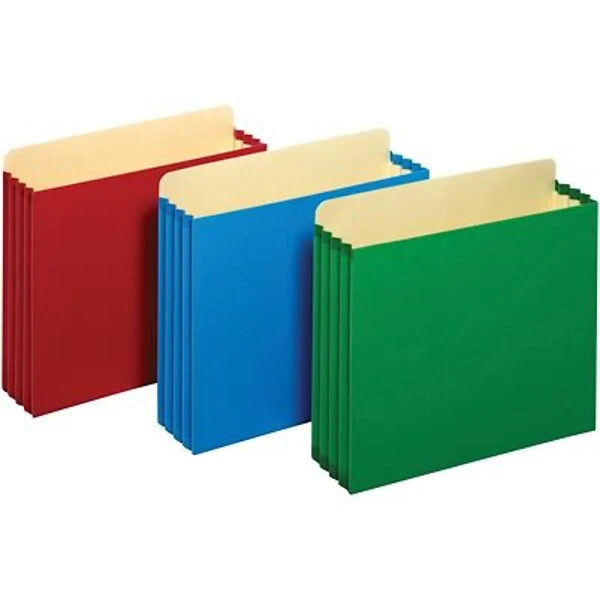 Quill Brand® Reinforced File Pocket, 3 1/2" Expansion, Letter Size, Assorted, 4/Pack (7FC1524E4ASST) 3 Quill Brand® Reinforced File Pocket, 3 1/2" Expansion, Letter Size, Assorted, 4/Pack (7FC1524E4ASST)