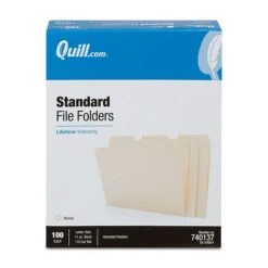 Quill Brand® File Folders, 1/3-Cut Assorted, Letter Size, Manila, 100/Box (740137) -Office Supplies Discount 171EAABF D27F 4E5F 905C32C015BC45D2 s7