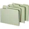 Quill Brand® Heavy-duty Pressboard File Folders, 1/3 Cut, Letter Size, Assorted Tabs, 2" Gusset, Light Green, 25/Box (713234R) -Office Supplies Discount 179998 s7