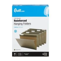 Quill Brand® 100% Recycled Premium Reinforced 5-Tab Hanging File Folders, Letter Size, Green, 25/Box (76215P) -Office Supplies Discount 17E8548E FDE7 4FF5 8911D1BA566F77F1 s7