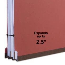 Quill Brand® End-Tab Partition Folders, 2 Partitions, 6 Fasteners, Ruby Red, Letter, 15/Box (748030) -Office Supplies Discount 1A869872 D68A 48F3 85DF2DBC9C0885D7 s7