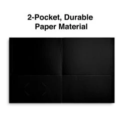 Quill Brand® 2-Pocket Folders, Black, 25/Box (712505)
