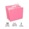 Quill Brand® Interior File Folders, 1/3-Cut, Letter Size, Pink, 100/Box (7391PK) -Office Supplies Discount 1D6750F4 077A 47DA A3F51830BDBADD32 s7