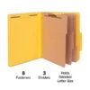 Quill Brand® 2/5-Cut Tab Pressboard Classification File Folders, 3-Partitions, 8-Fasteners, Letter, Yellow, 15/Box (744038) -Office Supplies Discount 1E78B173 8822 407D 895114F60CCF6714 s7