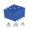 Quill Brand® Hanging File Folders, 1/5-Cut, Letter Size, Blue, 25/Box (7387QBE) -Office Supplies Discount 24577619 C764 4430 B5A9E6972516FF82 s7