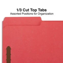 Quill Brand® 1/3-Cut Assorted 2-Fastener Folders, Legal, Red, 50/Box (7358RD) -Office Supplies Discount 2BE79815 0968 4971 869CE49990AD29BF s7