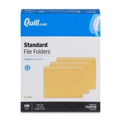 Quill Brand® File Folders, Straight-Cut, Letter Size, Yellow, 100/Box (7409YW) -Office Supplies Discount 2CE6C710 4560 48A8 8C12E7EE58BAF204 s7