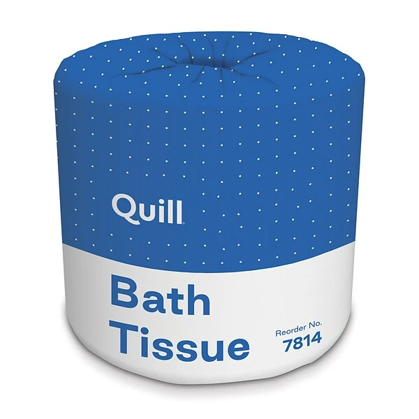 Quill Brand® Toilet Paper, 100% Recycled, 2-Ply, 500 Sheets/Roll, 96 Rolls/Carton (7814-QCC) 3 Quill Brand® Toilet Paper, 100% Recycled, 2-Ply, 500 Sheets/Roll, 96 Rolls/Carton (7814-QCC)