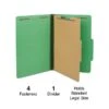 Quill Brand® 2/5-Cut Tab Pressboard Classification File Folders, 1-Partition, 4-Fasteners, Legal, Green, 15/Box (747034) -Office Supplies Discount 31BF6567 A208 40BA 8A47853703EFB762 s7