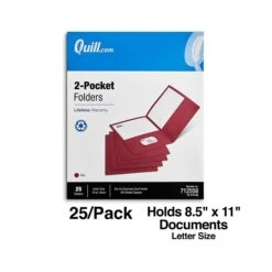 Quill Brand® 2-Pocket Folders, Red, 25/Box (712558) -Office Supplies Discount 3371C0AD 7113 462E A7BC1DE9A68C0ACB s7
