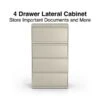 Quill Brand® Commercial 4-Drawer Lateral File Cabinet, Assembled, Letter/Legal, Putty/Beige, 30"W (28884D)