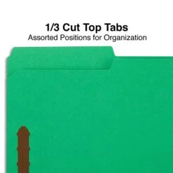 Quill Brand® 1/3-Cut Fastener Folders, 2-Fasteners, Legal, Assorted Tabs, Green, 50/Box (7358GN) -Office Supplies Discount 3637AEA8 7C45 43B7 94EF36B05383BCB6 s7