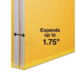 Quill Brand® 2/5-Cut Tab Pressboard Classification File Folders, 1-Partition, 4-Fasteners, Letter, Yellow, 15/Box (746038) -Office Supplies Discount 36B9F202 CE25 4FE7 A982C9CFF8B71D60 s7