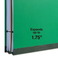 Quill Brand® 2/5-Cut Tab Pressboard Classification File Folders, 1-Partition, 4-Fasteners, Letter, Green, 15/Box (746034) -Office Supplies Discount 38B309A2 9DA8 4922 9EB833415FB3AD74 s7
