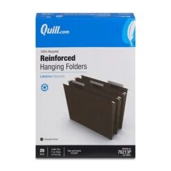 Quill Brand® 100% Recycled Premium Reinforced 3-Tab Hanging File Folders, Letter Size, Green, 25/Box (76213P) -Office Supplies Discount 3901DACE 80FD 47D4 96B5CB6CFAF375CC s7