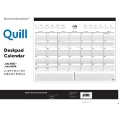 2023-2024 Quill Brand® Academic Monthly Desk Pad Calendar; Black, 17" X 22" (QDMA90MW24)