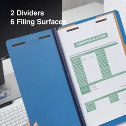 Quill Brand® End-Tab Partition Folders, 2 Partitions, 6 Fasteners, Cobalt Blue, Legal, 15/Box (749026) -Office Supplies Discount 3DD1CA70 214F 4339 888B59AA4D9CD8DC s7
