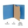 Quill Brand® End-Tab Partition Folders, 1 Partition, 4 Fasteners, Cobalt Blue, Letter, 15/Box (751026)