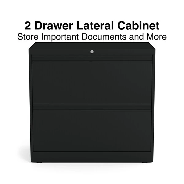 Quill Brand® Commercial 2 File Drawer Lateral File Cabinet, Assembled, Black, Letter/Legal, 30"W (20068D) 3 Quill Brand® Commercial 2 File Drawer Lateral File Cabinet, Assembled, Black, Letter/Legal, 30"W (20068D)