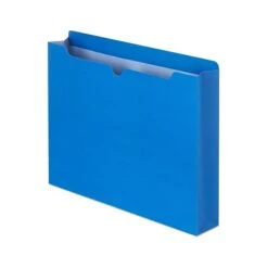 Quill Brand® Reinforced File Jacket, 2" Expansion, Letter Size, Blue, 50/Box (74920BE)