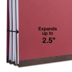 Quill Brand® 2/5-Cut Tab Pressboard Classification File Folders, 2-Partitions, 6-Fasteners, Legal, Red, 15/Box (739030) -Office Supplies Discount 4F906D5A FAC4 4F44 96C4D15C855CE714 s7