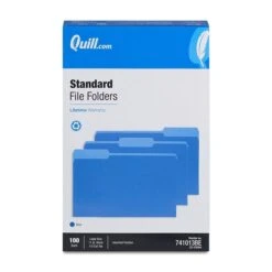 Quill Brand® File Folders, Assorted Tabs, 1/3-Cut, Legal, Blue, 100/Box (741013BE) -Office Supplies Discount 523DD490 0753 46FE B117B846CC61A9D6 s7
