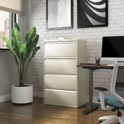Quill Brand® Commercial 4-Drawer Lateral File Cabinet, Assembled, Letter/Legal, Putty/Beige, 30"W (28884D) -Office Supplies Discount 537F2FA6 2214 466B A21EB5EB8FBA07F2 s7