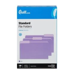 Quill Brand® File Folders, Assorted Tabs, 1/3-Cut, Legal, Violet, 100/Box (741013VT) -Office Supplies Discount 549DE0C7 7ECB 4079 9AAA04714CC08649 s7