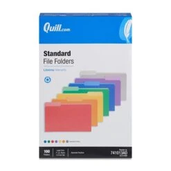 Quill Brand® File Folders, Assorted Tabs, 1/3-Cut, Legal, Assorted Colors, 100/Box (741013AD) -Office Supplies Discount 54A8DB46 6061 4FCB 86EA50D598F986A7 s7