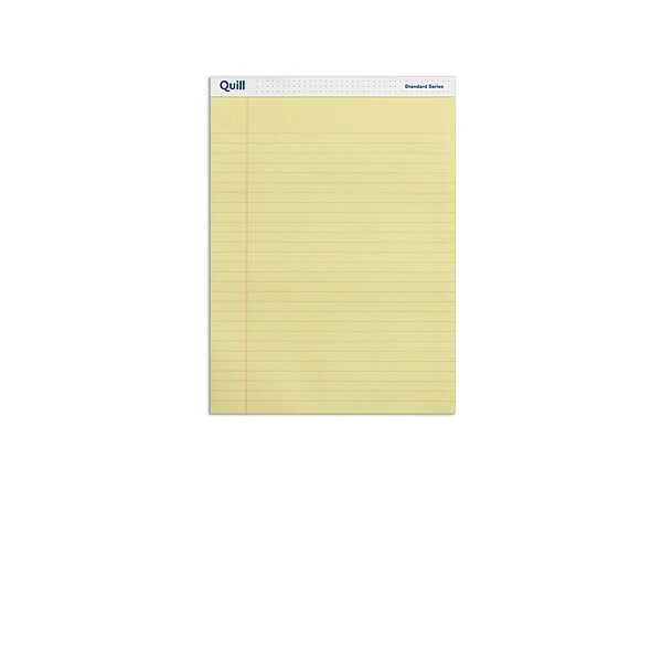 Quill Brand® Standard Series Legal Pad, 8-1/2" X 11", Wide Ruled, Canary Yellow, 50 Sheets/Pad, 12 Pads/Pack (740022) 3 Quill Brand® Standard Series Legal Pad, 8-1/2" X 11", Wide Ruled, Canary Yellow, 50 Sheets/Pad, 12 Pads/Pack (740022)