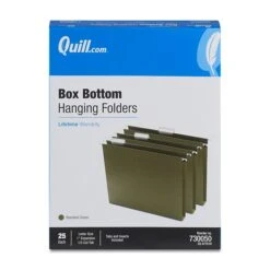 Quill Brand® Reinforced 5-Tab Box Bottom Hanging File Folders, 1" Expansion, Letter Size, Dark Green, 25/Box (730050) -Office Supplies Discount 5C557F44 96EE 4667 95EC3970B9157D4A s7