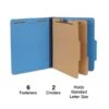 Quill Brand® 2/5-Cut Tab Pressboard Classification File Folders, 2-Partitions, 6-Fasteners, Letter, Blue, 15/Box (738026) -Office Supplies Discount 61F5CB27 7266 4F3F BF7C0E32E4A197F9 s7