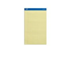 Quill Brand® Gold Signature Premium Series Legal Pad, 8-1/2" X 14", Wide Ruled, Yellow, 50 Sheets/Pad, 12 Pads/Pack (742272)