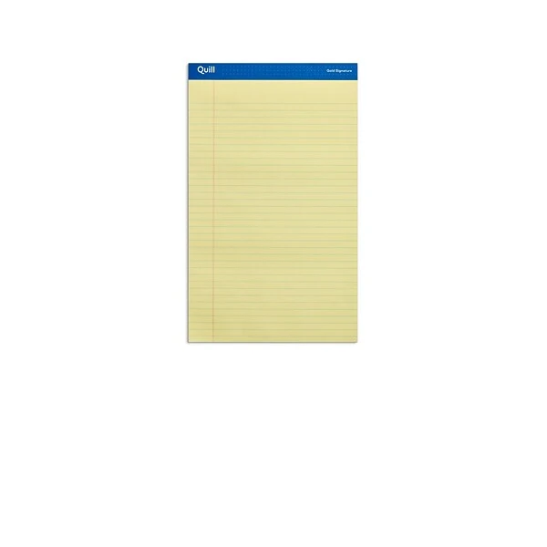 Quill Brand® Gold Signature Premium Series Legal Pad, 8-1/2" X 14", Wide Ruled, Yellow, 50 Sheets/Pad, 12 Pads/Pack (742272) 3 Quill Brand® Gold Signature Premium Series Legal Pad, 8-1/2" X 14", Wide Ruled, Yellow, 50 Sheets/Pad, 12 Pads/Pack (742272)