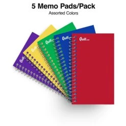Quill Brand® Memo Books, 3" X 5", College Ruled, Assorted Colors, 75 Sheets/Pad, 5 Pads/Pack (TR11493) -Office Supplies Discount 6B088AE8 E2D6 4E42 B8D7C34A08298484 s7