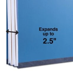 Quill Brand® 2/5-Cut Tab Pressboard Classification File Folders, 2-Partitions, 6-Fasteners, Legal, Blue, 15/Box (7-39026) -Office Supplies Discount 6B16B7F6 0CD0 45C1 988FBBECEED39E8E s7