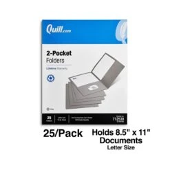 Quill Brand® 2-Pocket Folders, Gray, 25/Box (712530) -Office Supplies Discount 6D23C3C7 3F14 4043 B581ED9E4EF8C34C s7