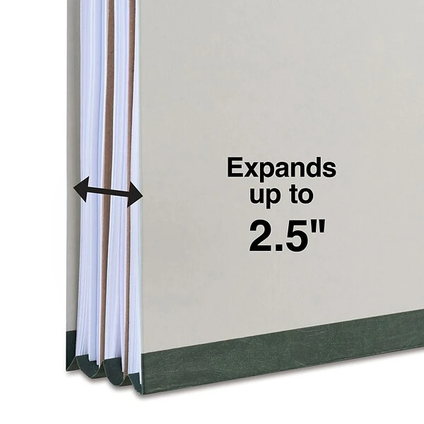 Quill Brand® Recycled Pressboard Classification Folders, 2-Partitions, 6-Fasteners, Letter, Gray, 15/Box (761902) 5 Quill Brand® Recycled Pressboard Classification Folders, 2-Partitions, 6-Fasteners, Letter, Gray, 15/Box (761902) - Image 3