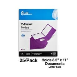 Quill Brand® 2-Pocket Folders, Purple, 25/Box (712524) -Office Supplies Discount 7271D932 C067 414F A7246FC5F5192EC9 s7