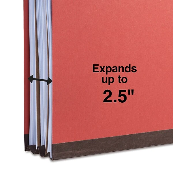 Quill Brand® 2/5-Cut Tab Pressboard Classification File Folders, 2-Partitions, 6-Fasteners, Legal, Brown, 15/Box (7-39036) 5 Quill Brand® 2/5-Cut Tab Pressboard Classification File Folders, 2-Partitions, 6-Fasteners, Legal, Brown, 15/Box (7-39036) - Image 3