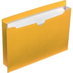 Quill Brand® Reinforced File Jacket, 2" Expansion, Legal Size, Yellow, 50/Box (74950YW)