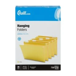 Quill Brand® Hanging File Folders, 1/5-Cut, Letter Size, Yellow, 25/Box (7387QYW) -Office Supplies Discount 8565A8AC 6AB5 49C6 846B251FAB7158D9 s7