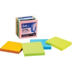 Quill Brand® Self-Stick Pop-Up Notes, 3" X 3", Neon Colors, 100 Sheets/Pad, 6 Pads/Pack (733P6NE)