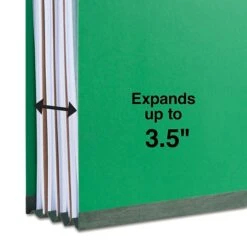 Quill Brand® 2/5-Cut Tab Pressboard Classification File Folders, 3-Partitions, 8-Fasteners, Legal, Green, 15/Box (745034) -Office Supplies Discount 89E5F735 1E21 4EA1 A6E7EA163E85AE93 s7