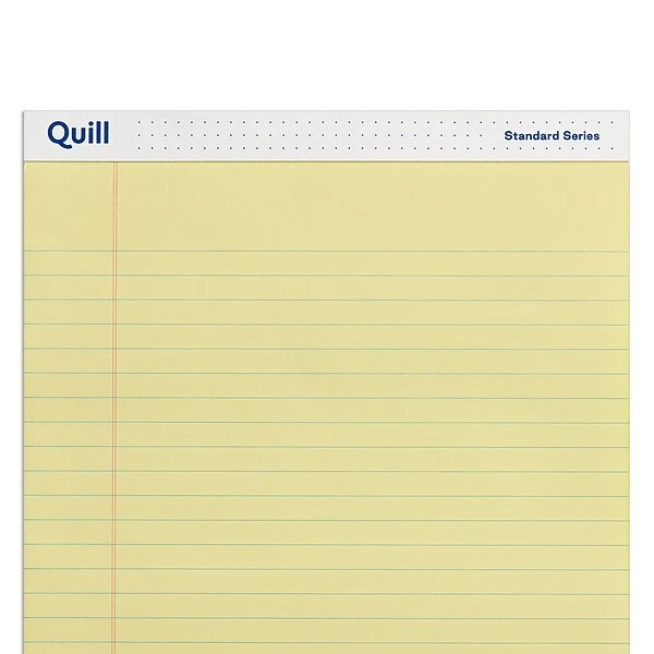 Quill Brand® Standard Series Legal Pad, 8-1/2" X 11", Wide Ruled, Canary Yellow, 50 Sheets/Pad, 12 Pads/Pack (740022) 6 Quill Brand® Standard Series Legal Pad, 8-1/2" X 11", Wide Ruled, Canary Yellow, 50 Sheets/Pad, 12 Pads/Pack (740022) - Image 4